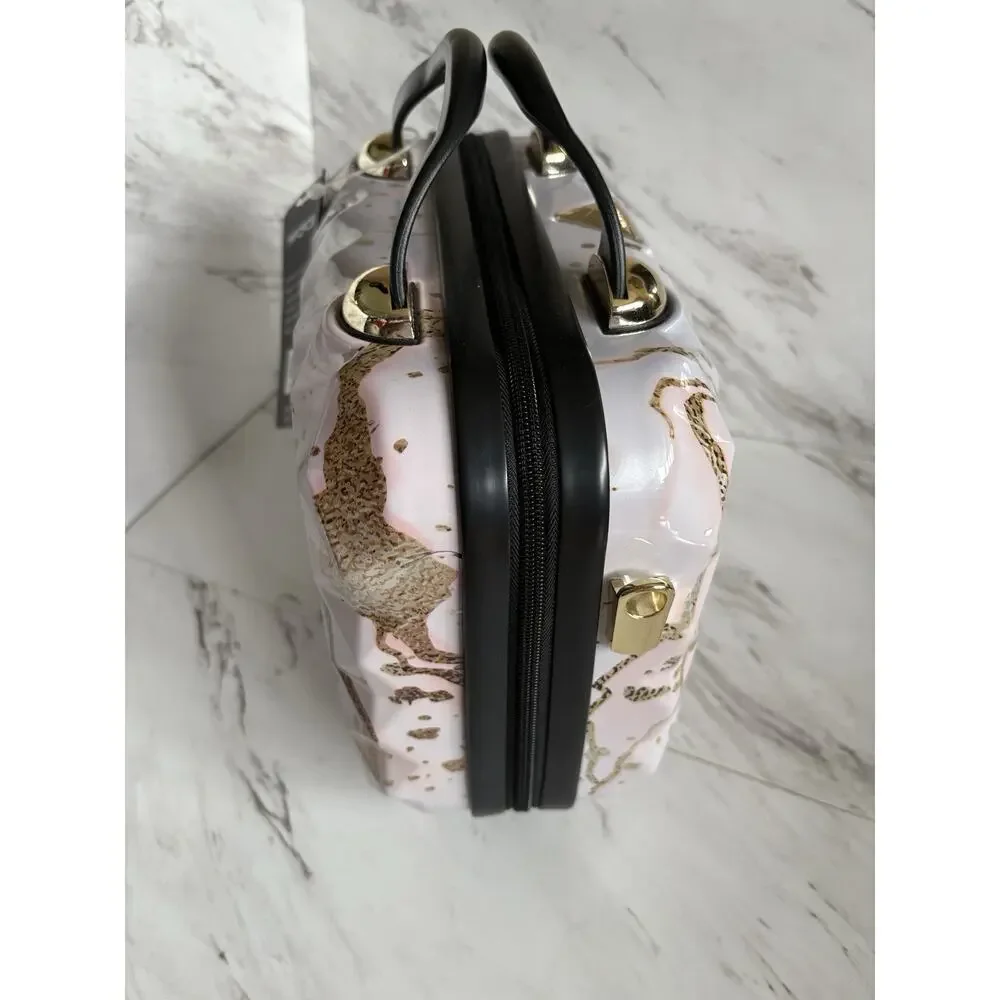 Triforce Hard Shell Beauty Case — Rosegold Marble, (9.4 x 12 x 6.3) Travel — NWT